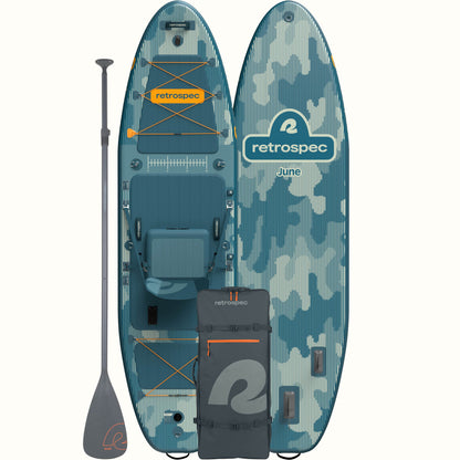 June Inflatable Fishing Paddle Board Kayak Hybrid 11’6”
