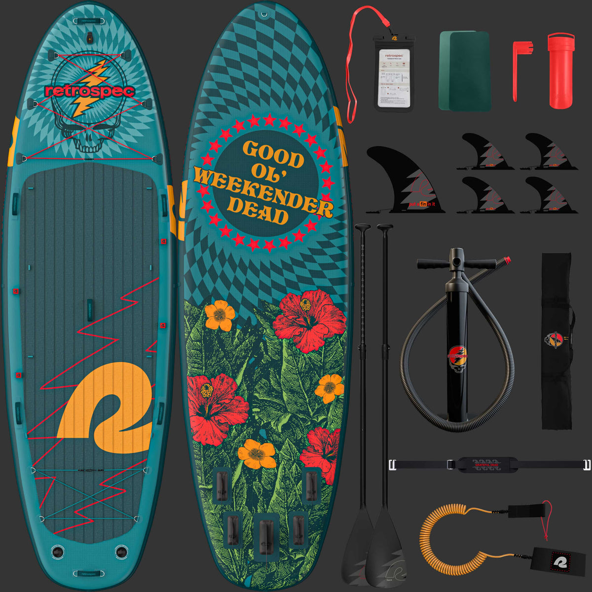 Grateful Dead Weekender Crew Multi-Person Inflatable Stand Up Paddle Board 12’