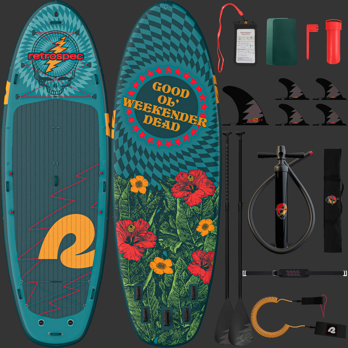 Grateful Dead Weekender Crew XL Multi-Person Inflatable Stand Up Paddle Board 15’