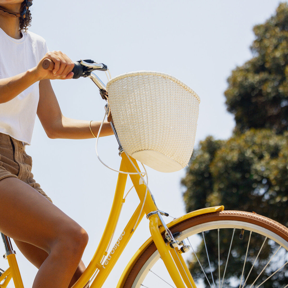 Dreamcatcher Handwoven Cane Bike Basket